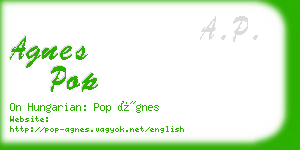 agnes pop business card